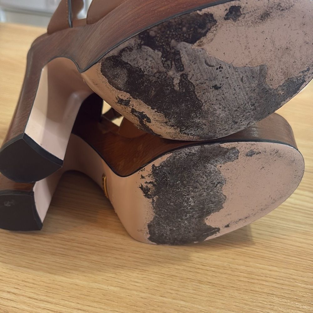 Gucci/Dust Bag Interlocking G Cutout Platform Sandal 38.5/8 $1100 - Picture 11 of 14